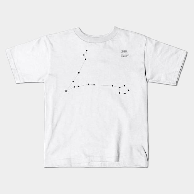 Pisces Zodiac Constellation Kids T-Shirt by Constellations